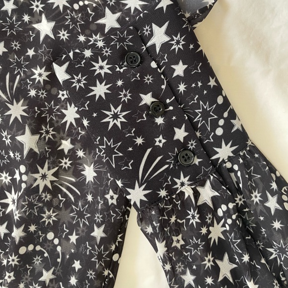 Topshop Sheer Star Print Shirt - Picture 3 of 5